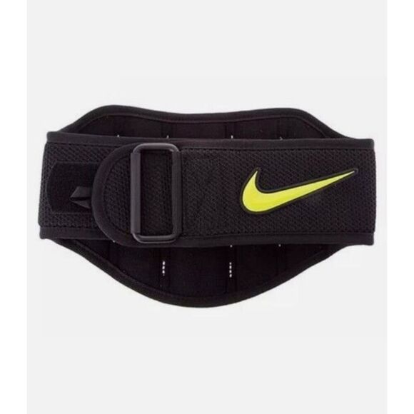 Nike Structured Weight Lifting Belt Size Large Black/ Volt NWT - Picture 4 of 10